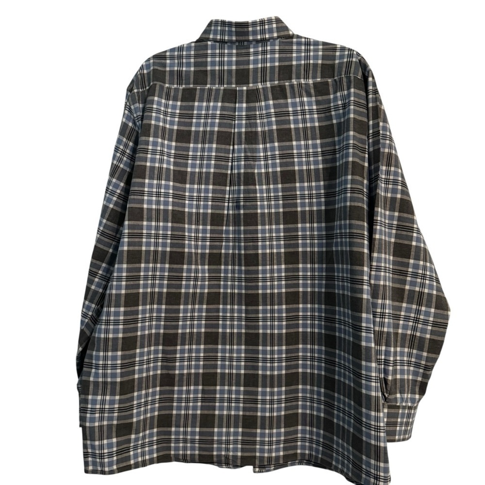 ROWM Men's Blue and Gray Plaid 100% Cotton Button Down XLT Shirt - Picture 2 of 7
